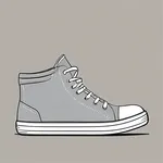 grey canvas high-top sneakers with white toe caps image